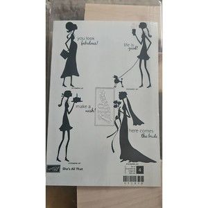 NEW Stampin up! “She’s All That” Rubber stamp Set of 4